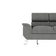 ECKSOFA Anthrazit Struktur  - Anthrazit/Silberfarben, KONVENTIONELL, Textil/Metall (268/207cm) - Carryhome