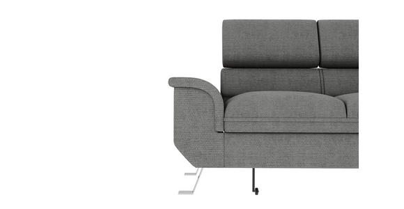 ECKSOFA Anthrazit Struktur  - Anthrazit/Silberfarben, KONVENTIONELL, Textil/Metall (268/207cm) - Carryhome