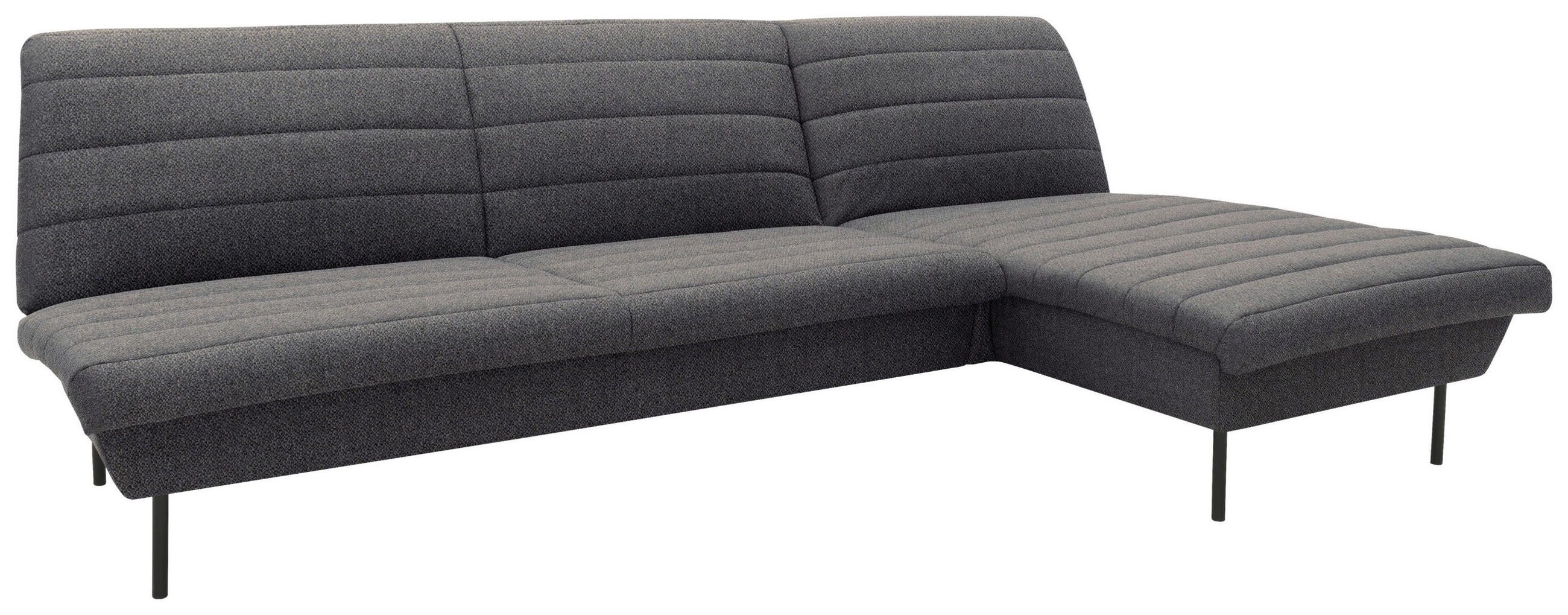 ECKSOFA in Webstoff Blaugrau  274/168 cm  - Blaugrau/Schwarz, Design, Textil/Metall (274/168cm) - LOOKS by W.Joop