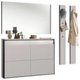 GARDEROBE 4-teilig  in 180/190/24,3 cm  - Beige/Schwarz, KONVENTIONELL, Glas/Holzwerkstoff (180/190/24,3cm) - Voleo