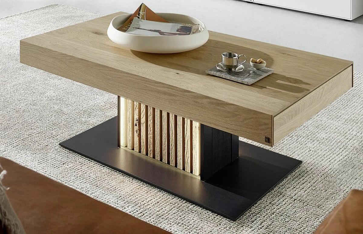 COUCHTISCH in Holz 120/70/45 cm  - Eichefarben/Anthrazit, Design, Holz (120/70/45cm) - Johann Jakob