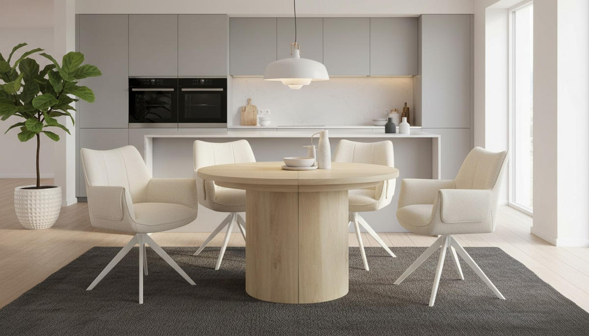 ESSTISCH 115-268/115/76 cm Nachbildung  Holzwerkstoff ausziehbar oval Eichefarben  - Eichefarben, MODERN, Holzwerkstoff (115-268/115/76cm) - P & B