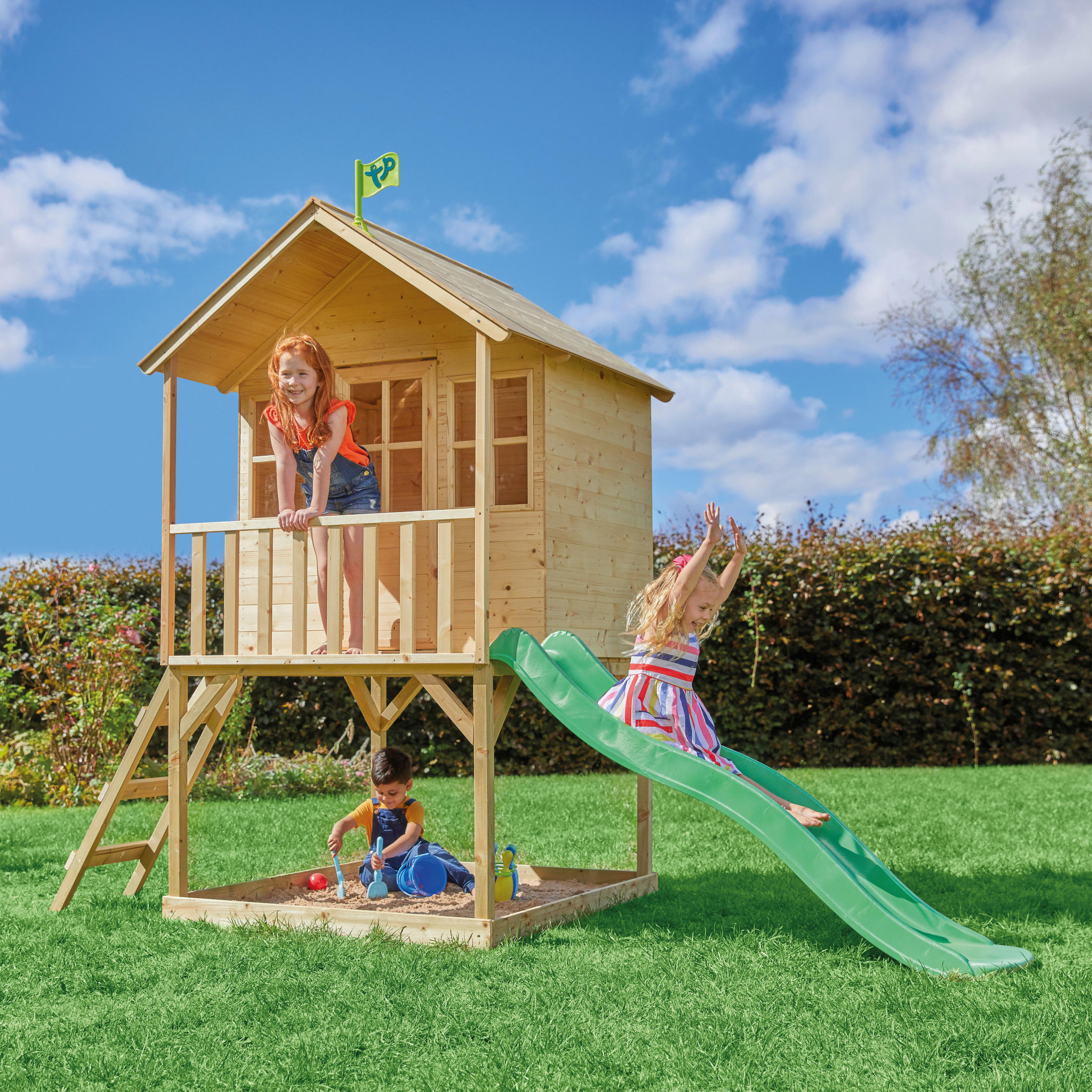 SPIELTURM 306/230/137 cm  - Kieferfarben, KONVENTIONELL, Holz (306/230/137cm) - Ambia Garden