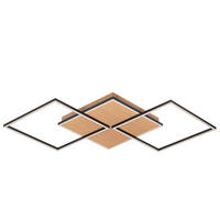 LED-DECKENLEUCHTE Giga 100/49,5/5,8 cm  - Schwarz/Naturfarben, Design, Kunststoff/Metall (100/49,5/5,8cm) - Novel