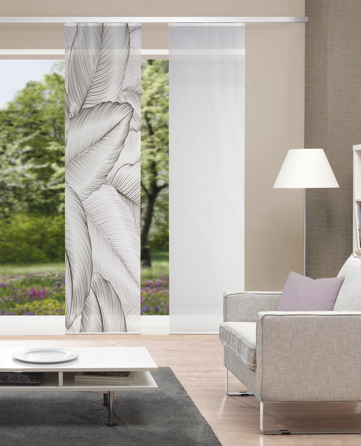 FLÄCHENVORHANG in Taupe halbtransparent  - Taupe, Basics, Textil (60/255cm) - Novel