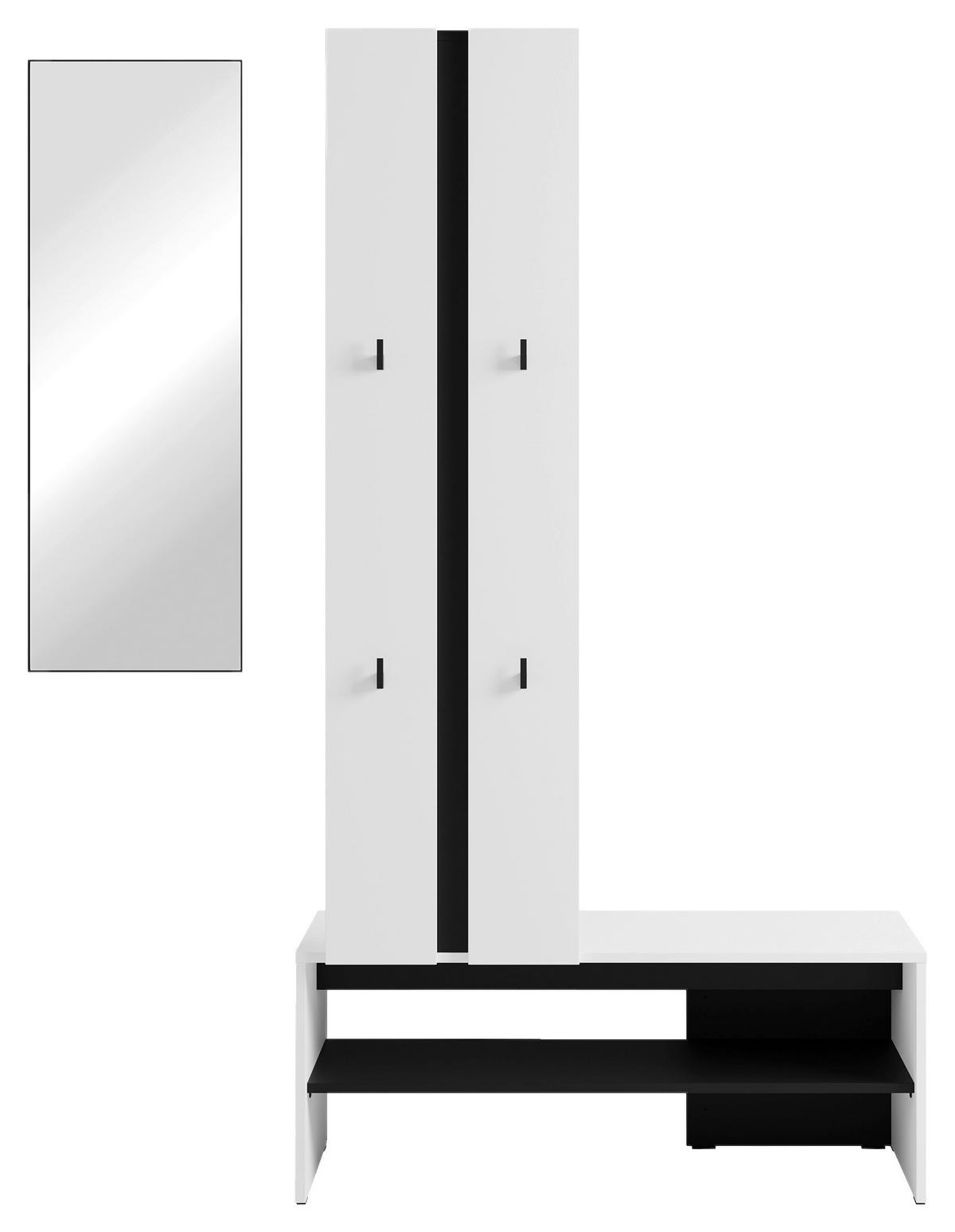 GARDEROBE  in 100/186/40 cm  - Schwarz/Weiß, Design, Holzwerkstoff (100/186/40cm) - MID.YOU