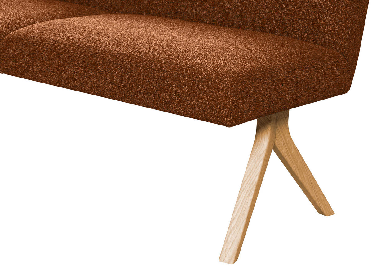 ECKBANK 238/172 cm Webstoff Haselnussfarben Eiche vollmassiv   - Eichefarben/Haselnussfarben, KONVENTIONELL, Holz/Textil (238/172cm) - Linea Natura