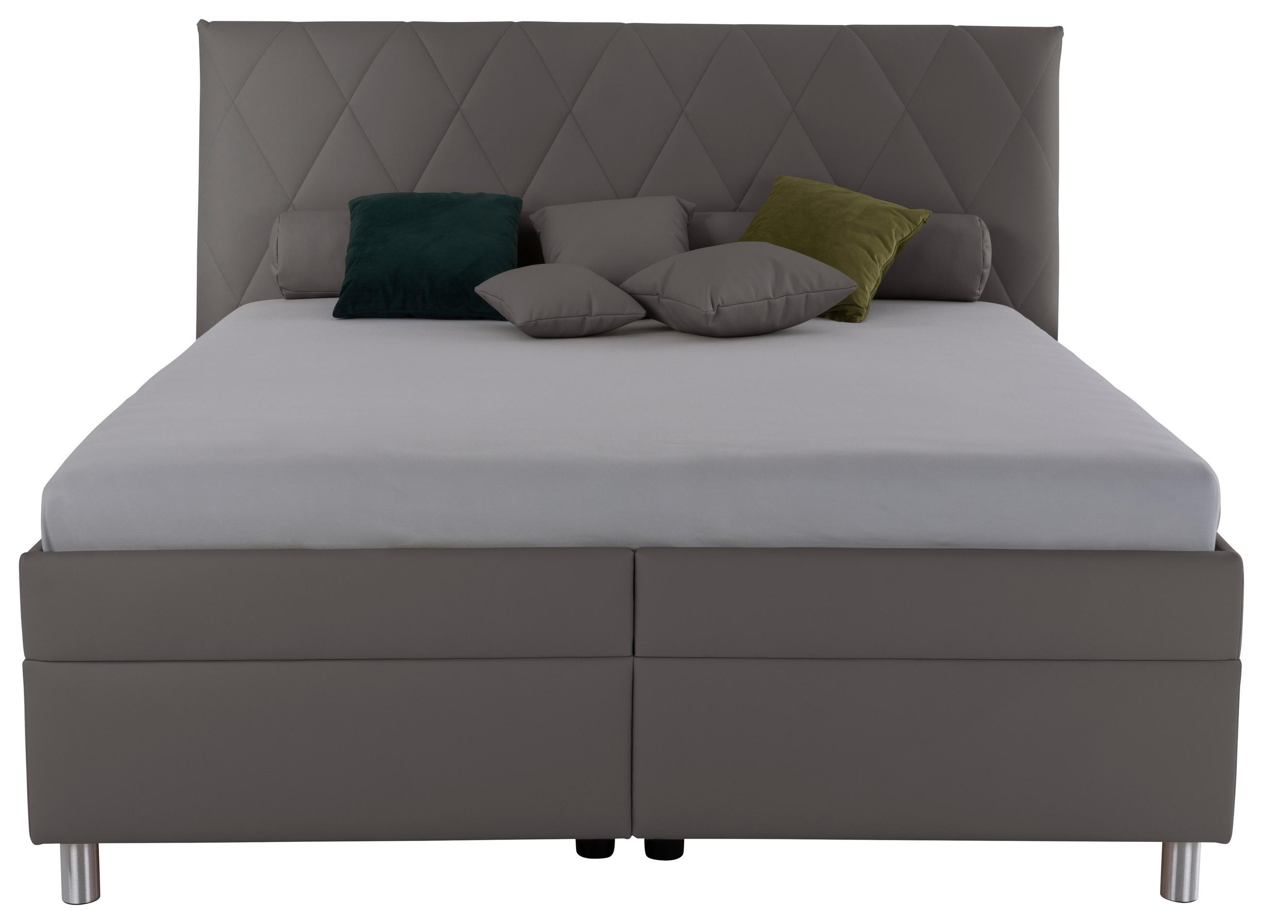 POLSTERBETT Matratze, gepolstertes Kopfteil, Lattenrost, Bettkasten Grau 160/200 cm  - Birkefarben/Silberfarben, KONVENTIONELL, Holz/Textil (160/200cm) - Esposa