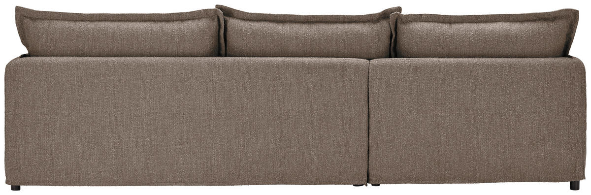 HUSSEN-ECKSOFA in Flachgewebe, Bouclé Braun  - Schwarz/Braun, Trend, Textil/Metall (165/295cm) - Livetastic