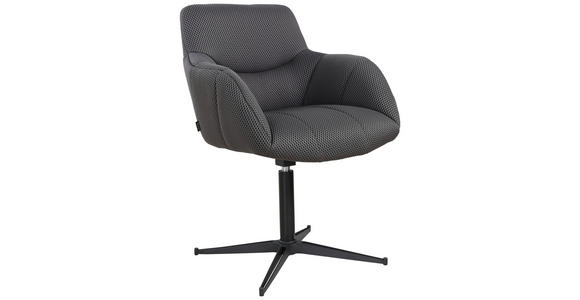 ARMLEHNSTUHL in Eisen Webstoff - Schwarz/Grau, Design, Textil/Metall (63/85/66cm) - Novel