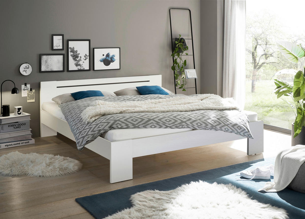 BETT 180/200 cm  in Weiß  - Weiß, KONVENTIONELL, Holzwerkstoff (180/200cm) - Carryhome