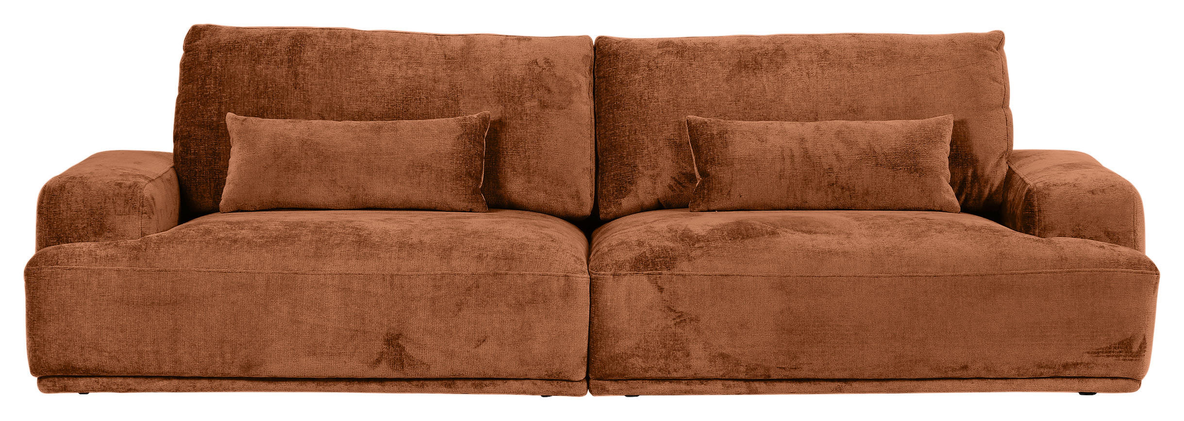 BIGSOFA in Chenille Braun  - Schwarz/Braun, Konventionell, Kunststoff/Textil (282/73/115cm) - MID.YOU