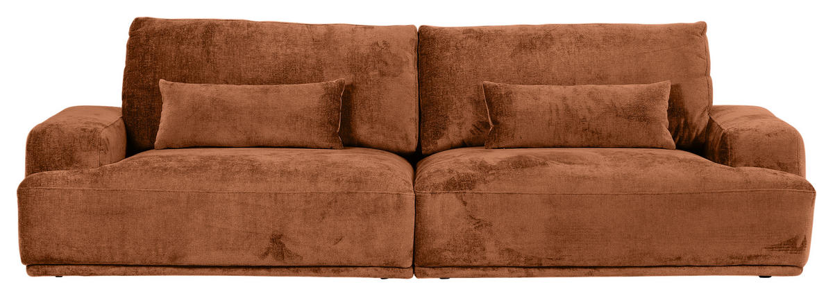 BIGSOFA in Chenille Braun  - Schwarz/Braun, Konventionell, Kunststoff/Textil (282/73/115cm) - MID.YOU