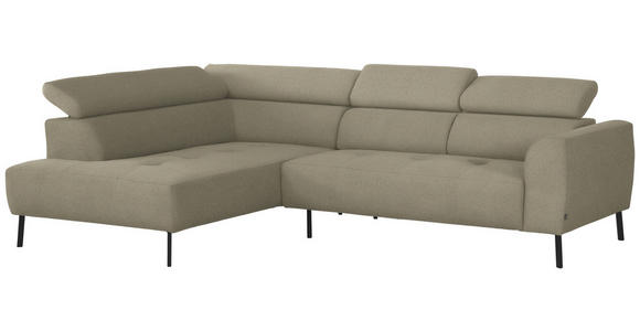 ECKSOFA in Chenille Beige  205/280 cm  - Beige/Schwarz, Design, Textil/Metall (205/280cm) - Xora