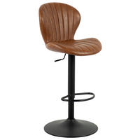 BARHOCKER Metall, Textil Braun  - Schwarz/Braun, Modern, Textil/Metall (45,5/95-116/50,5cm) - MID.YOU