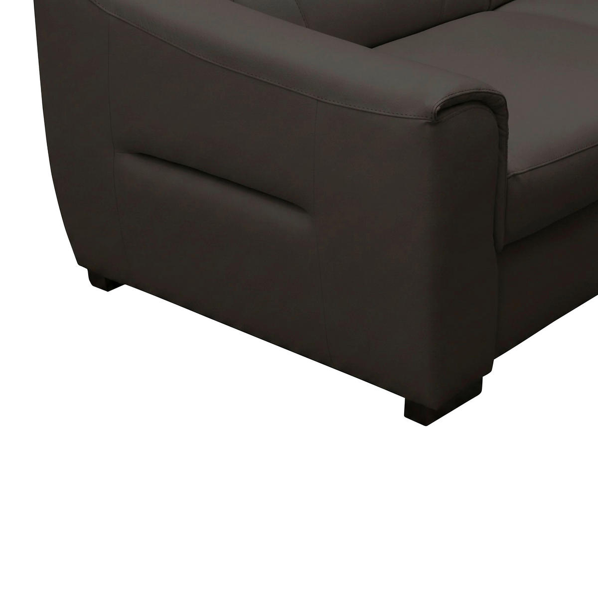 ECKSOFA Dunkelbraun Echtleder Lederlook Schlaffunktion, Rücken echt, Relaxfunktion, Kopfteilverstellung  - Wengefarben/Dunkelbraun, Design, Leder/Holz (260/260cm) - Celina Home