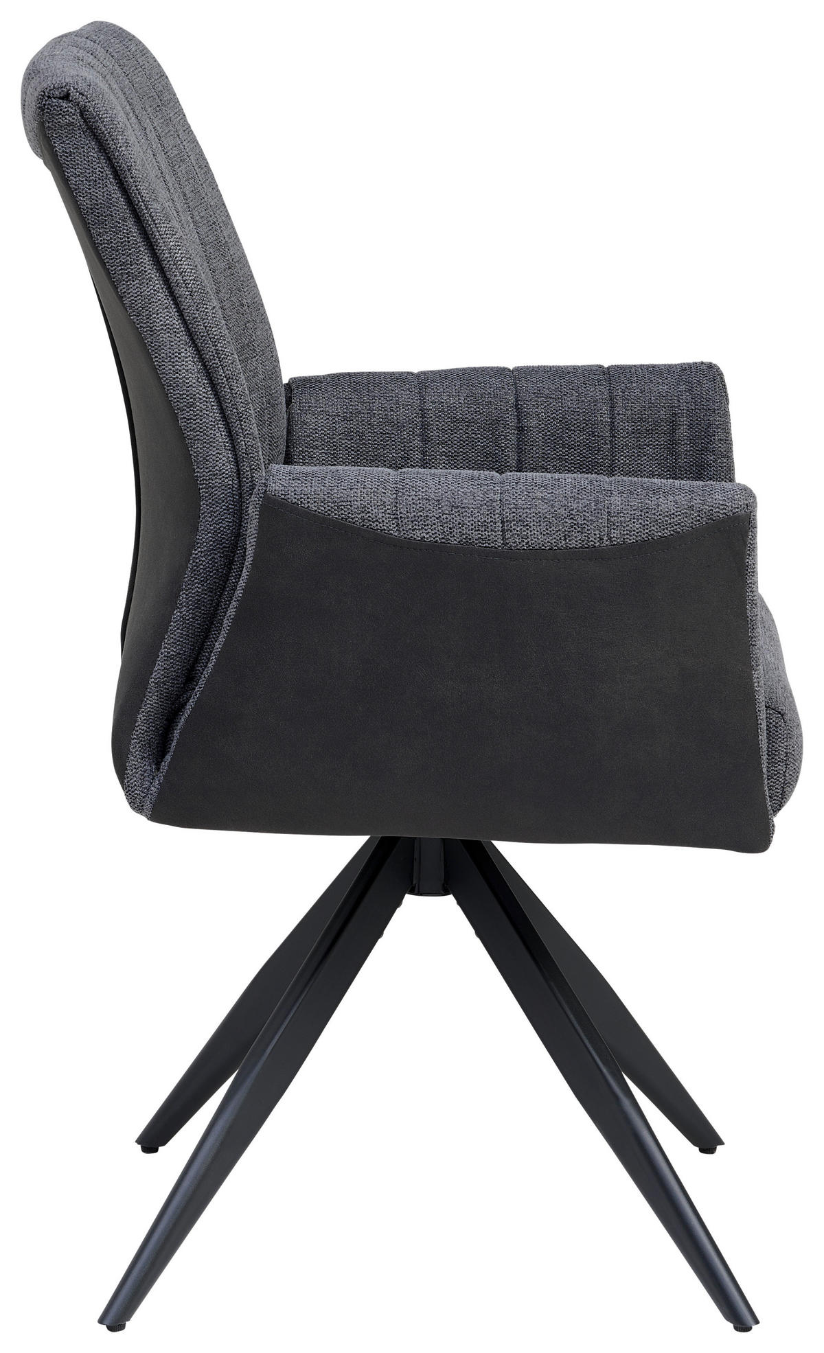 ARMLEHNSTUHL  in Eisen Webstoff  - Schwarz/Grau, LIFESTYLE, Textil/Metall (58/94/64cm) - MID.YOU