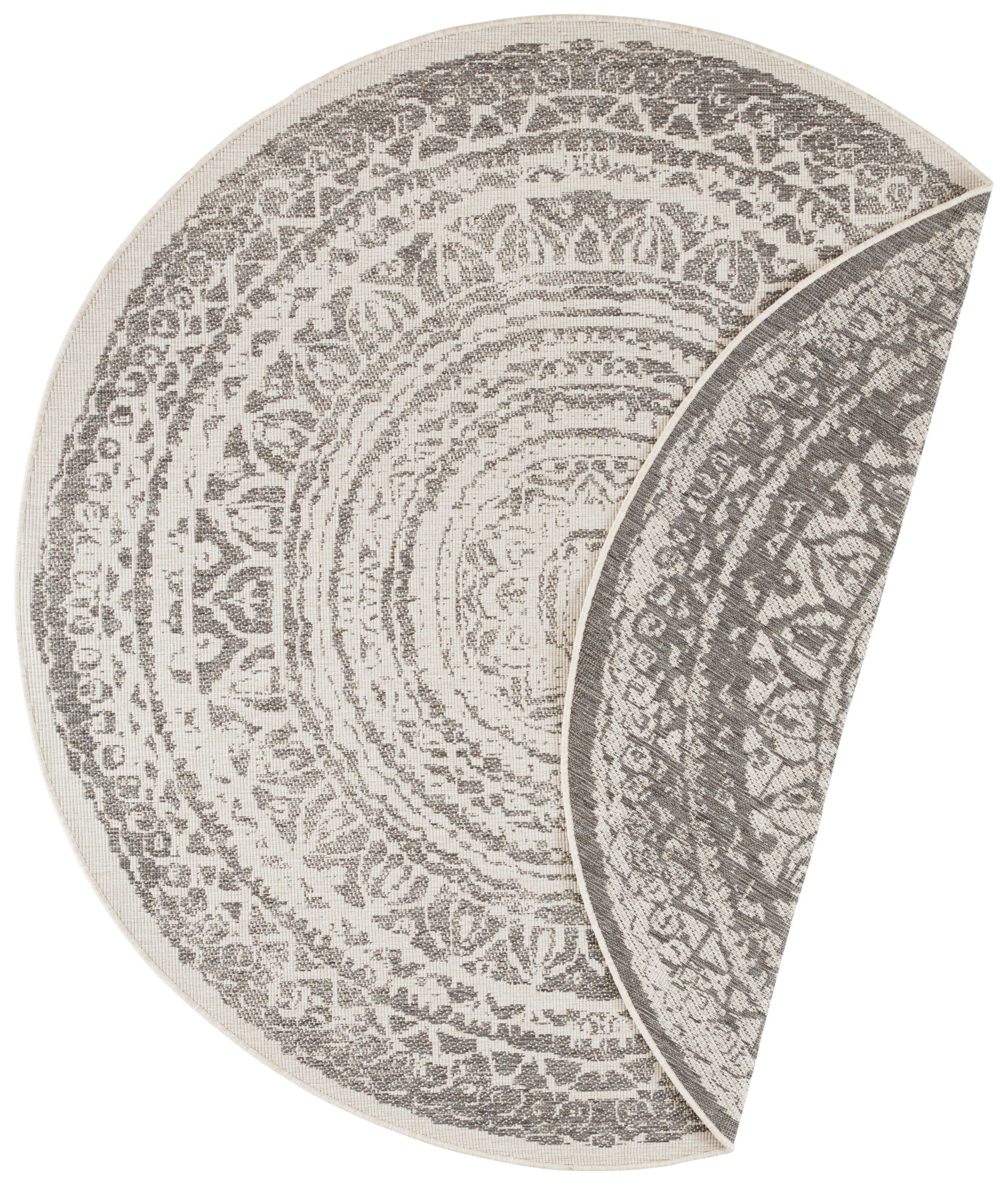 FLACHWEBETEPPICH 140 cm Nora Creme, Grau  - Creme/Grau, Design, Kunststoff (140cm)