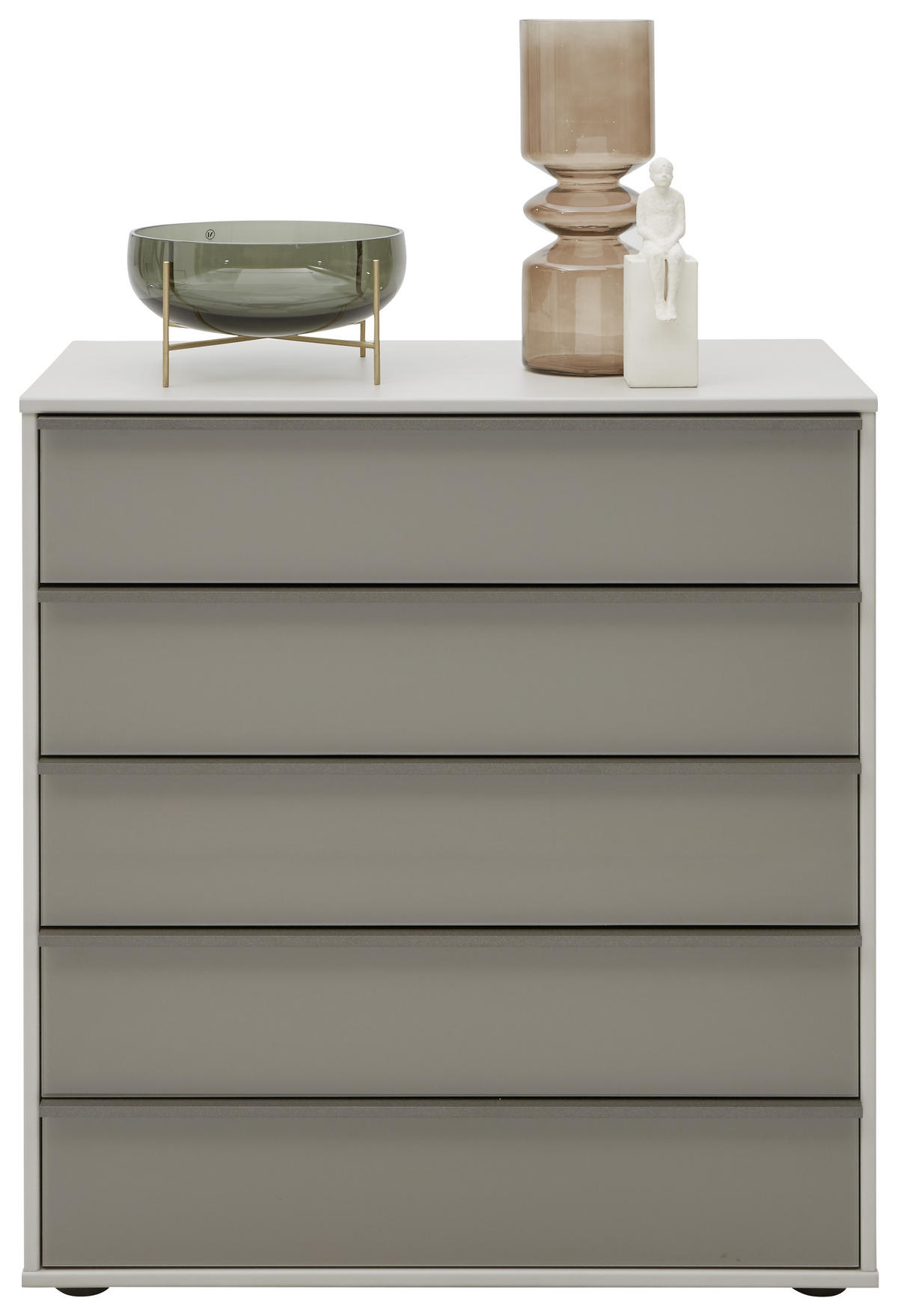 KOMODA, rjava, siva  - črna/siva, Design, kovina/steklo (80/86/43cm) - Dieter Knoll