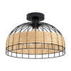 DECKENLEUCHTE ANWICK 38/26,5 cm   - Schwarz/Naturfarben, Natur, Holz/Metall (38/26,5cm) - Eglo