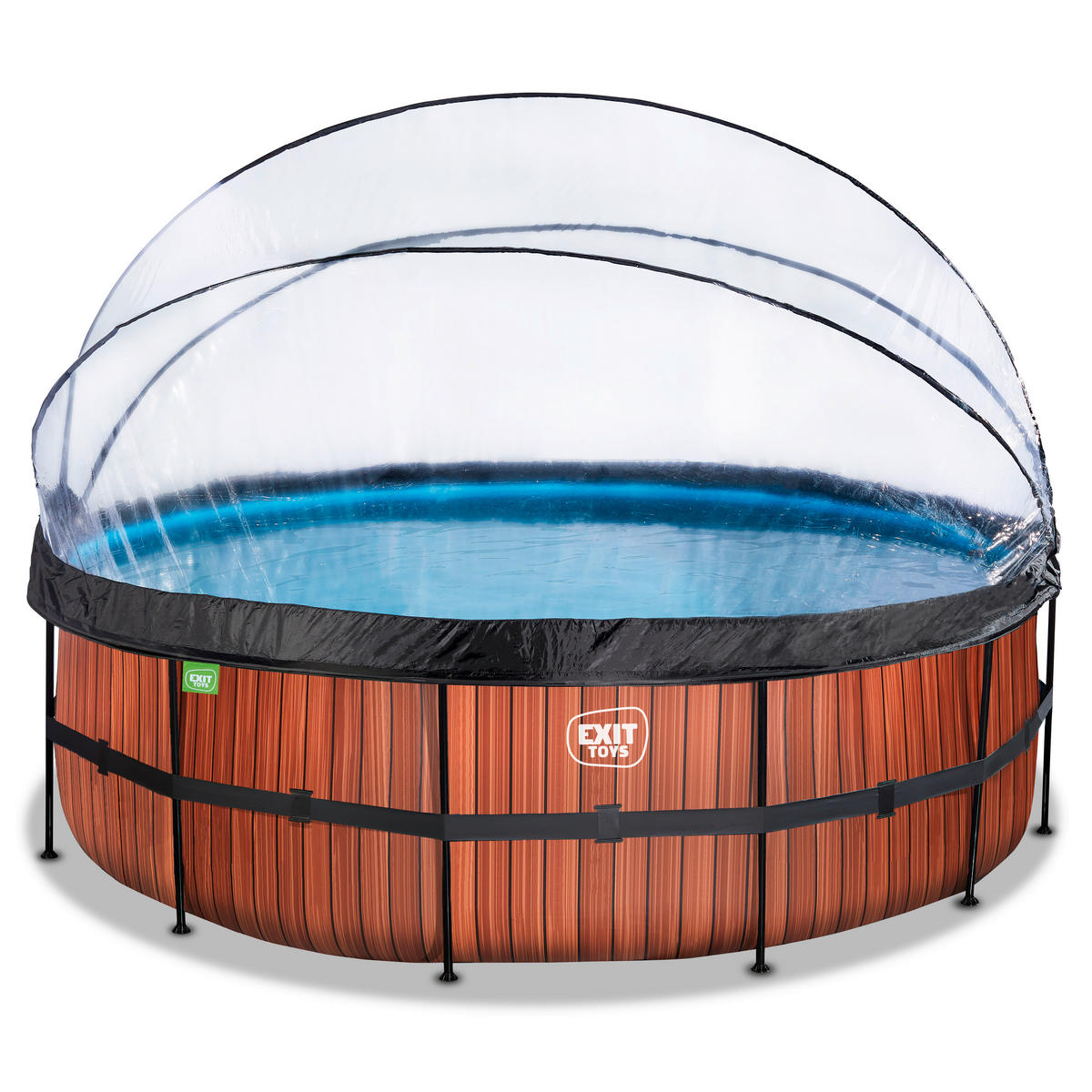 POOL-SET 450/122 cm  - Braun, KONVENTIONELL, Kunststoff (450/122cm) - EXIT Toys