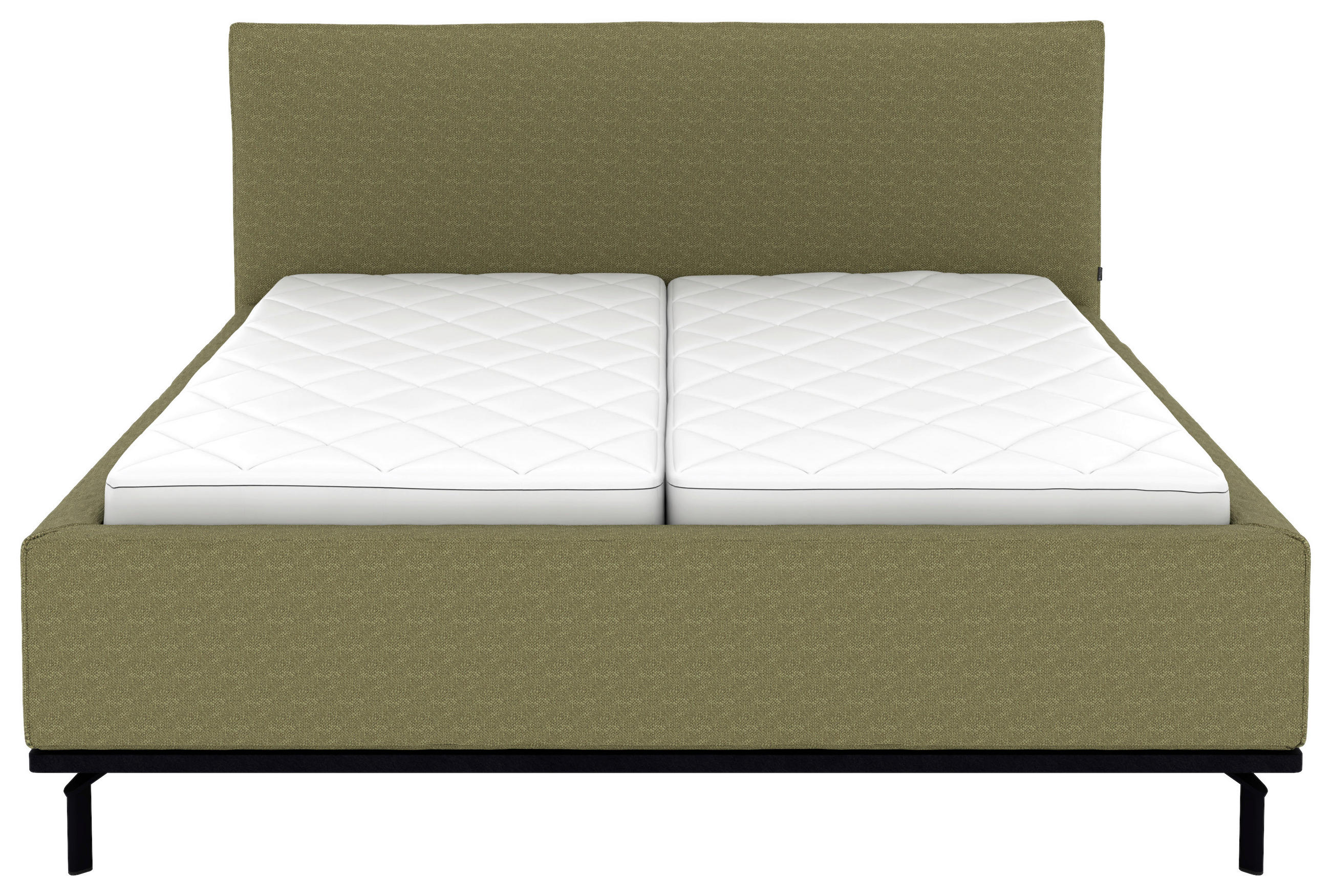 Thumbnail - Musterring Polsterbett, Olivgrün, Textil, Birke, Buche, massiv, H2 + H3, Höhe ca. 20 cm, 180x200 cm, atmungsaktiv,in ver...
