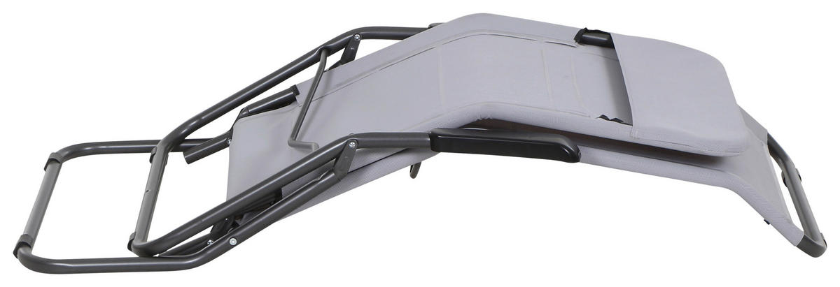 GARTENLIEGE 72,5/103,5/144 cm  - Anthrazit/Hellgrau, MODERN, Textil/Metall (72,5/103,5/144cm) - Siena Garden