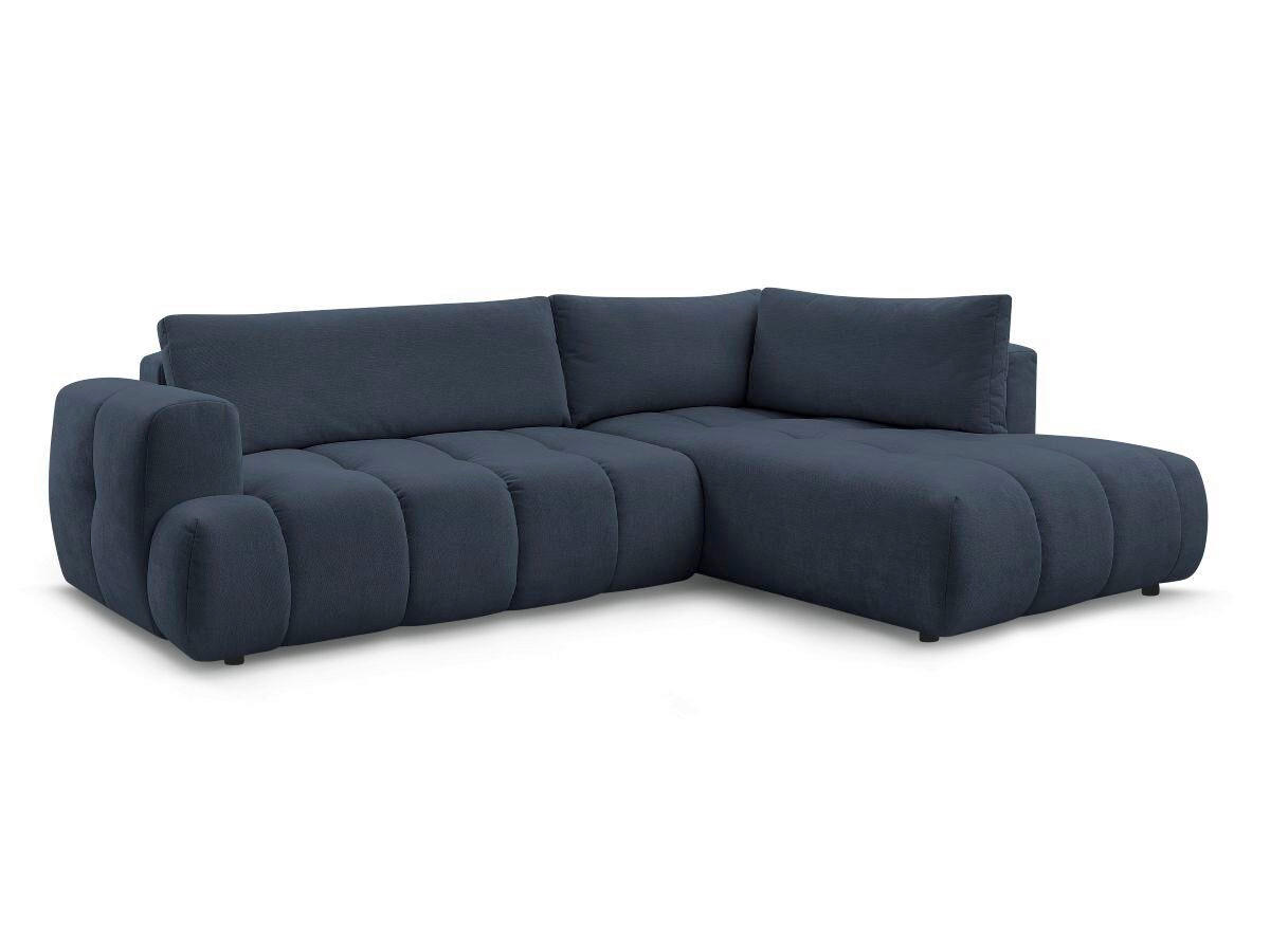 ECKSCHLAFSOFA FUJI Leinenoptik Dunkelblau  inkl.  - Schwarz/Dunkelblau, MODERN, Kunststoff/Textil (282/204cm)