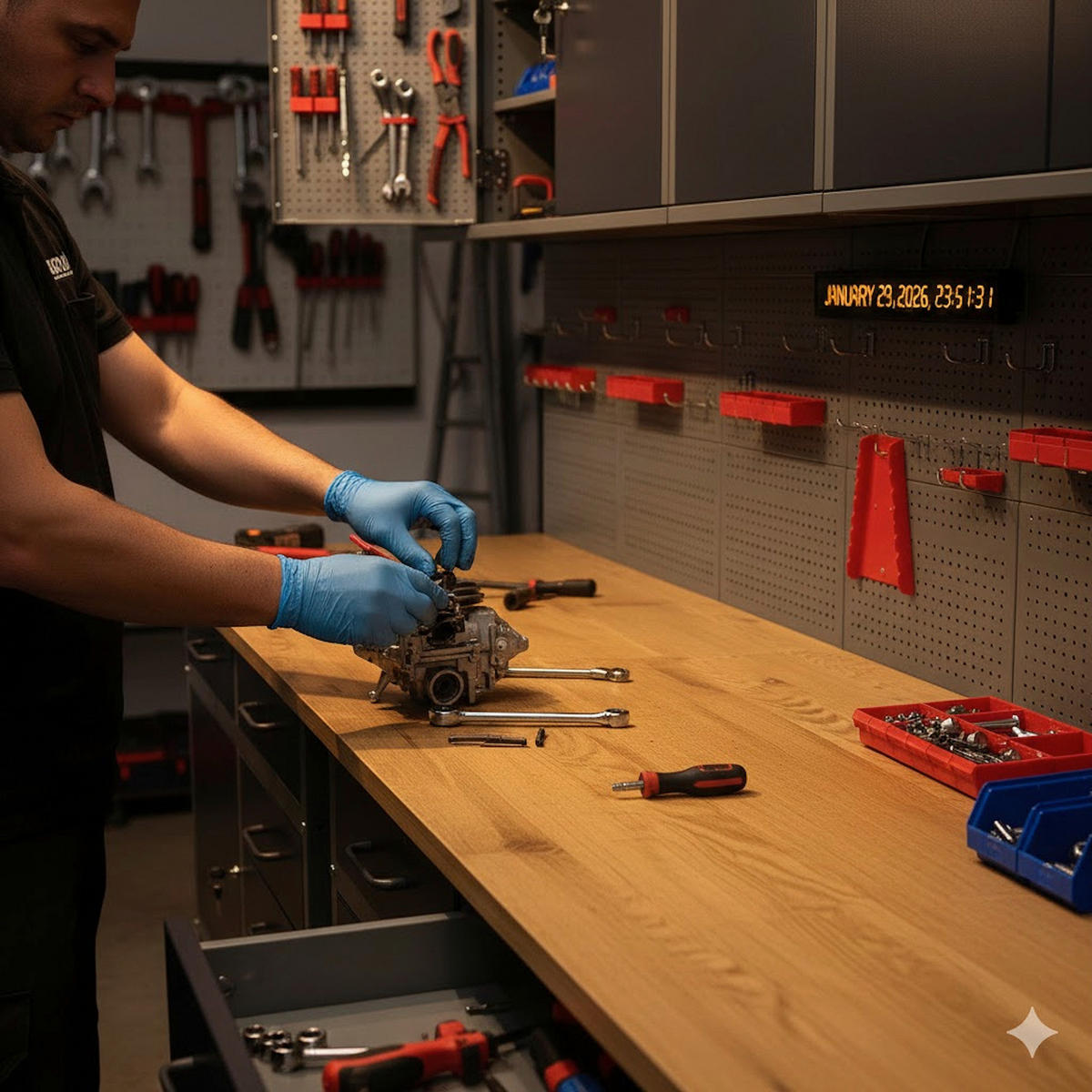 WERKZEUGWAND  - Schwarz, MODERN, Holz/Metall (240cm) - Prestige Home