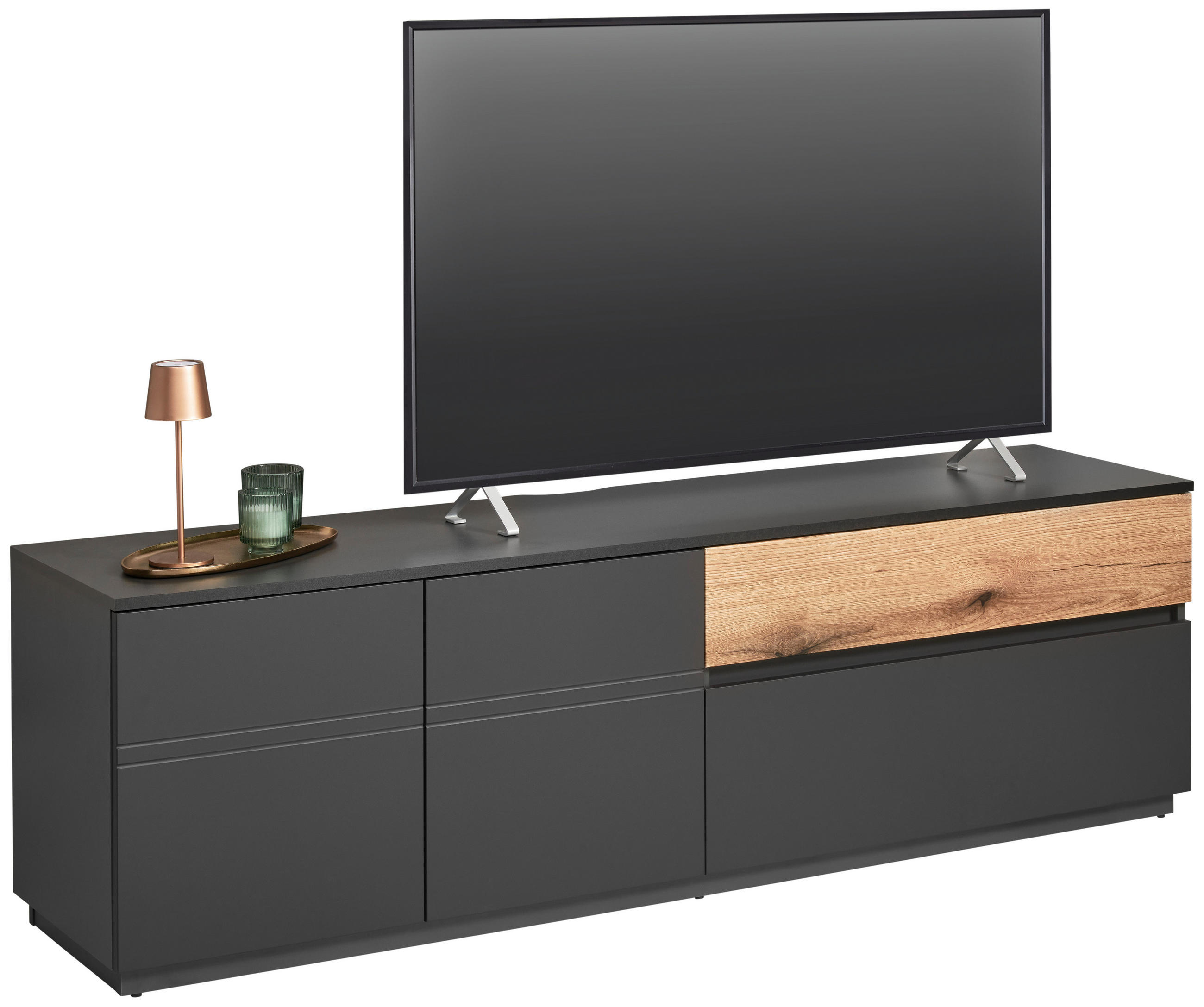 LOWBOARD  180/54/42 cm  - Alteiche/Anthrazit, KONVENTIONELL, Holzwerkstoff (180/54/42cm) - Carryhome