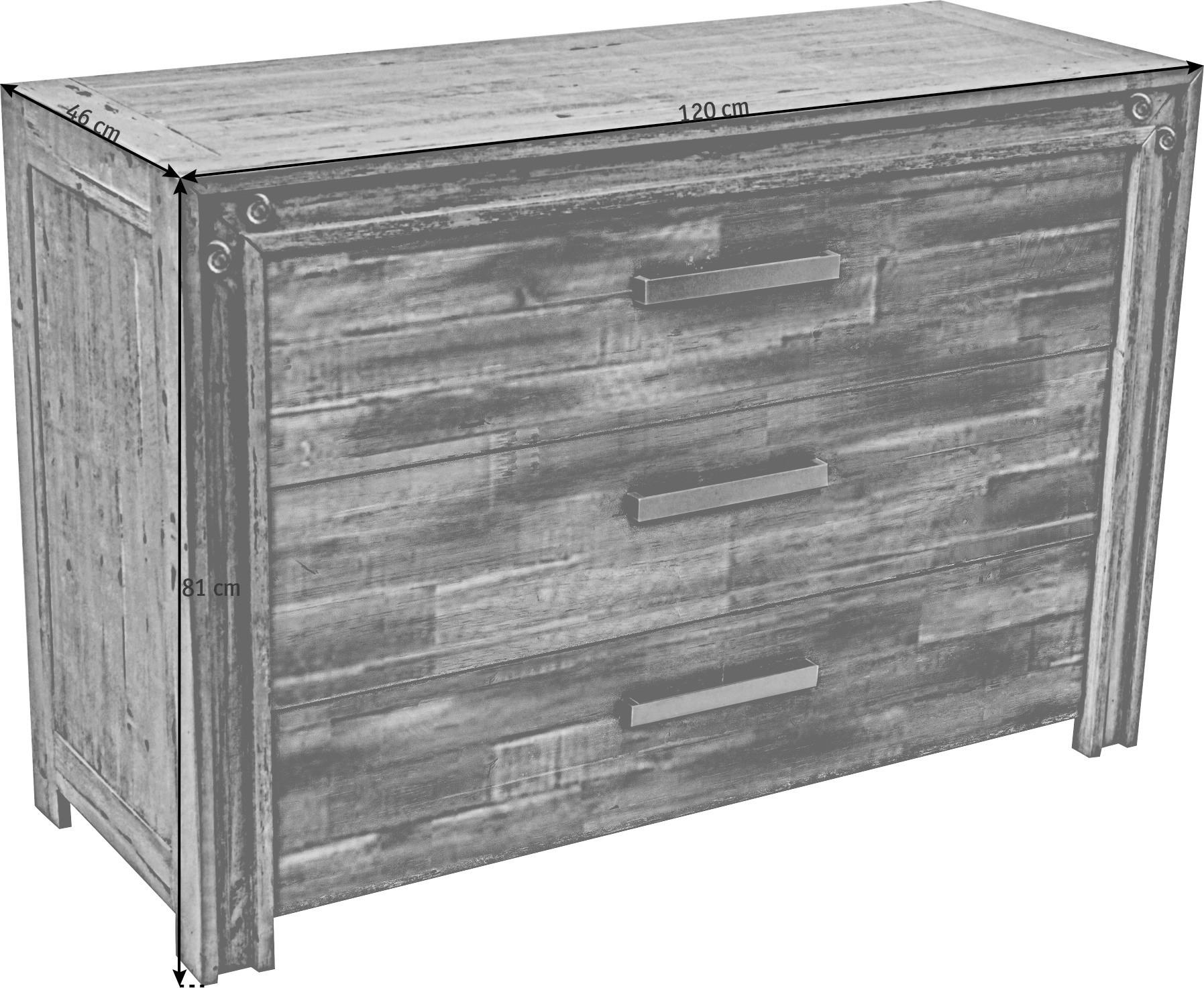 KOMMODE  in 120/81/46 cm  - Braun/Grau, Trend, Holz/Metall (120/81/46cm) - Hasena