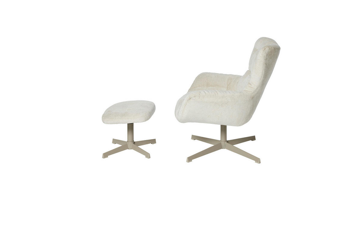 RELAXSESSELSET in Holz, Metall, Textil Creme  - Creme, MODERN, Holz/Textil (83/88/80cm) - MID.YOU