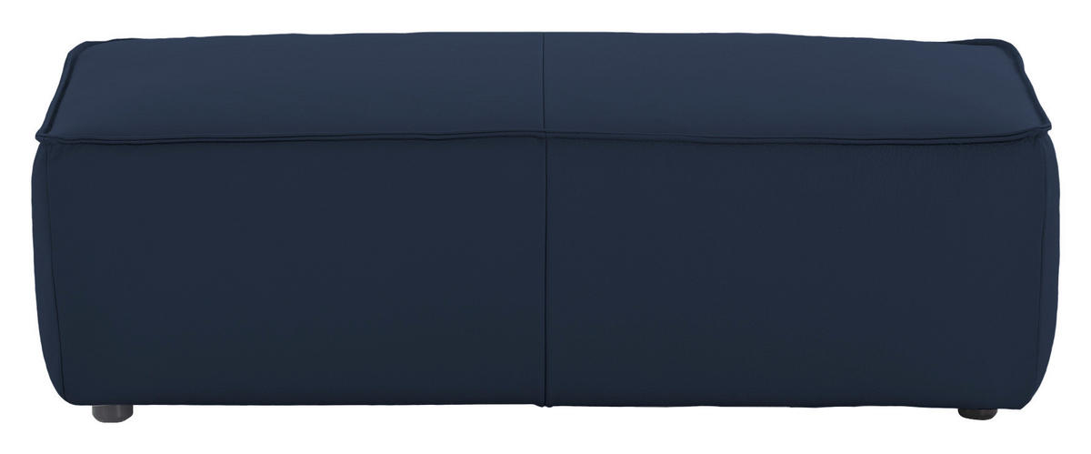 HOCKER in Leder Blau  - Blau/Schwarz, Modern, Leder/Kunststoff (120/39/60cm) - W.Schillig