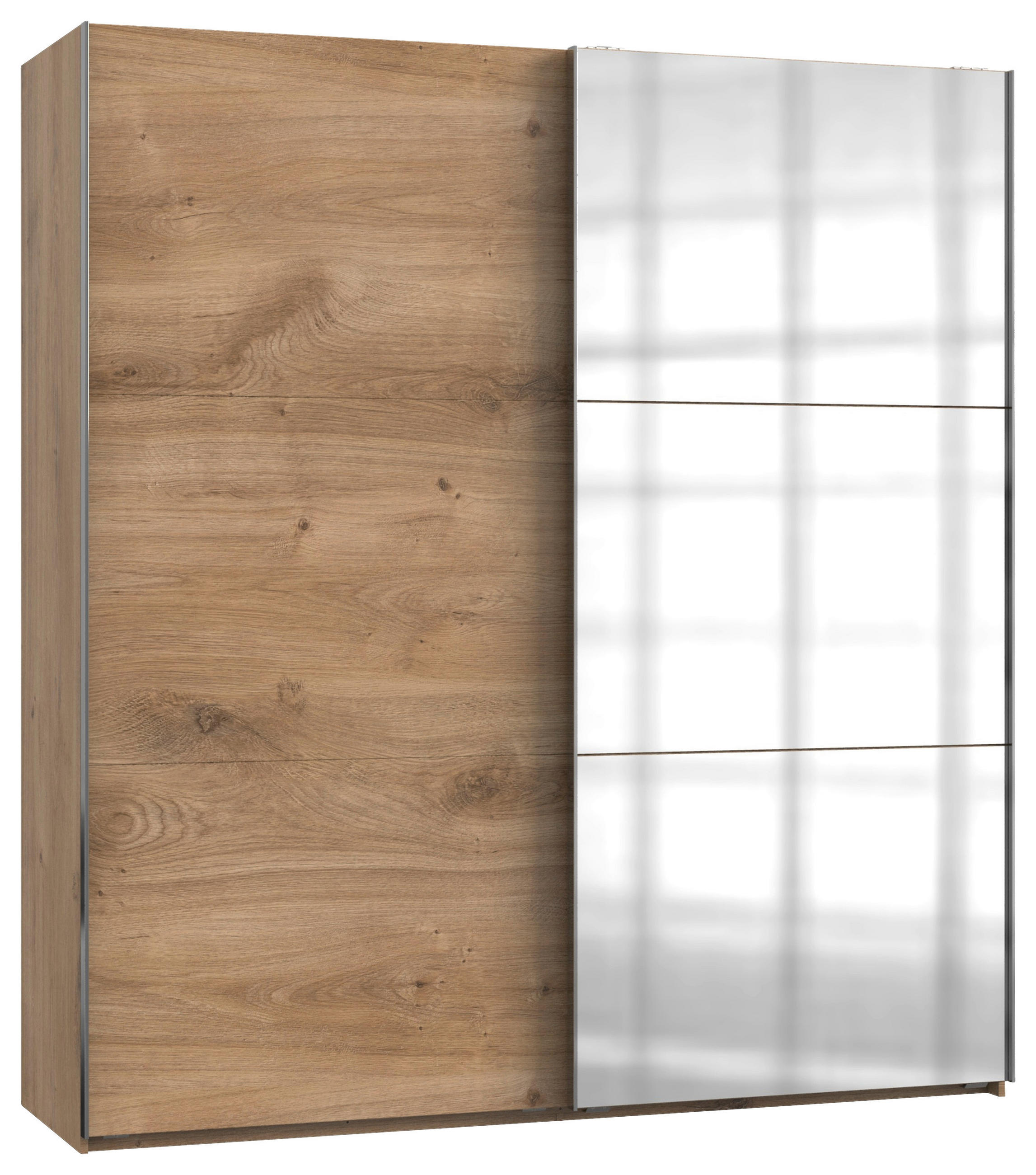 SCHWEBETÜRENSCHRANK 200/216/65 cm 2-türig Eichefarben  - Chromfarben/Eichefarben, MODERN, Holzwerkstoff (200/216/65cm) - MID.YOU