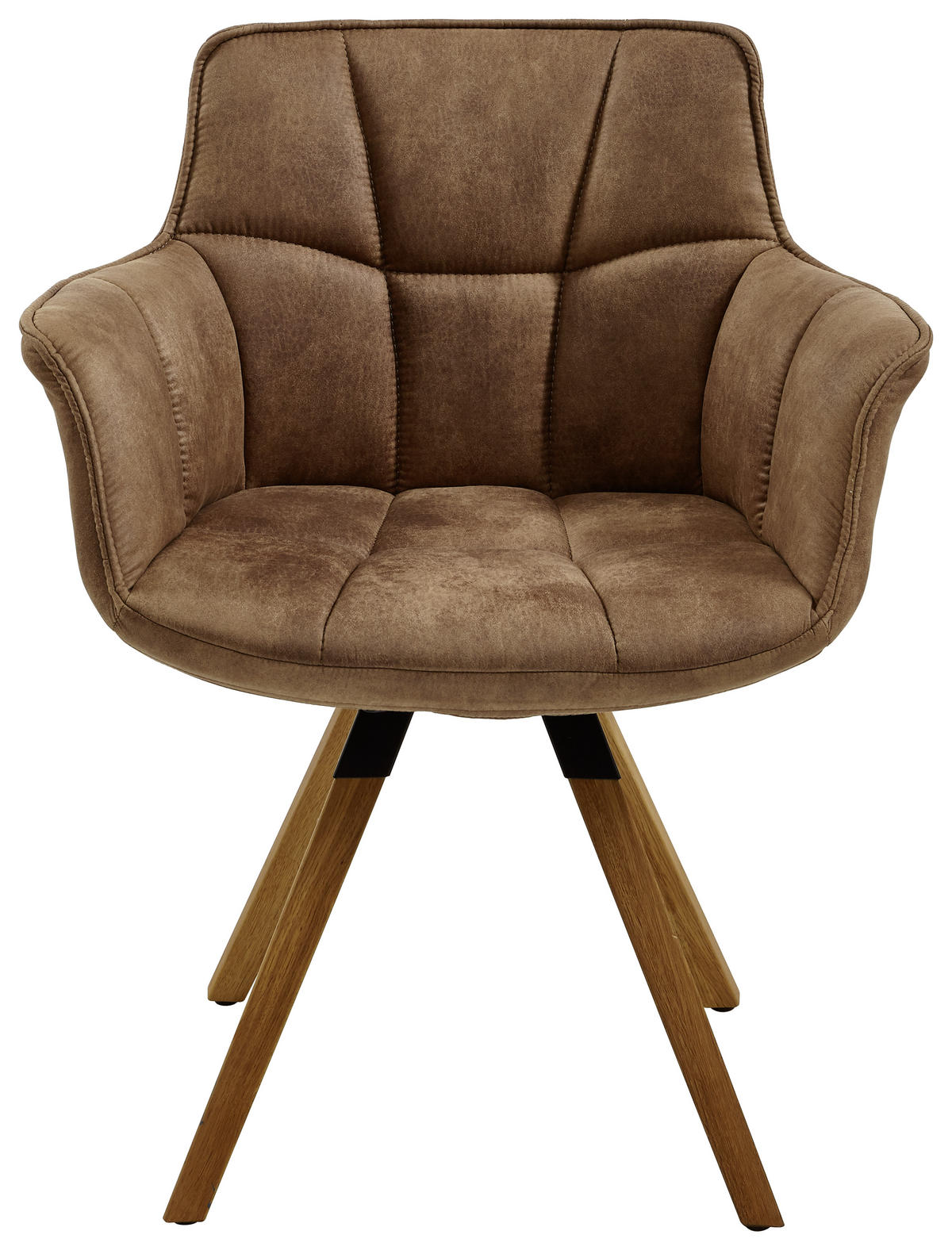 ARMLEHNSTUHL  in Mikrofaser  - Schlammfarben/Eichefarben, Design, Holz/Textil (67/85/60cm) - Musterring