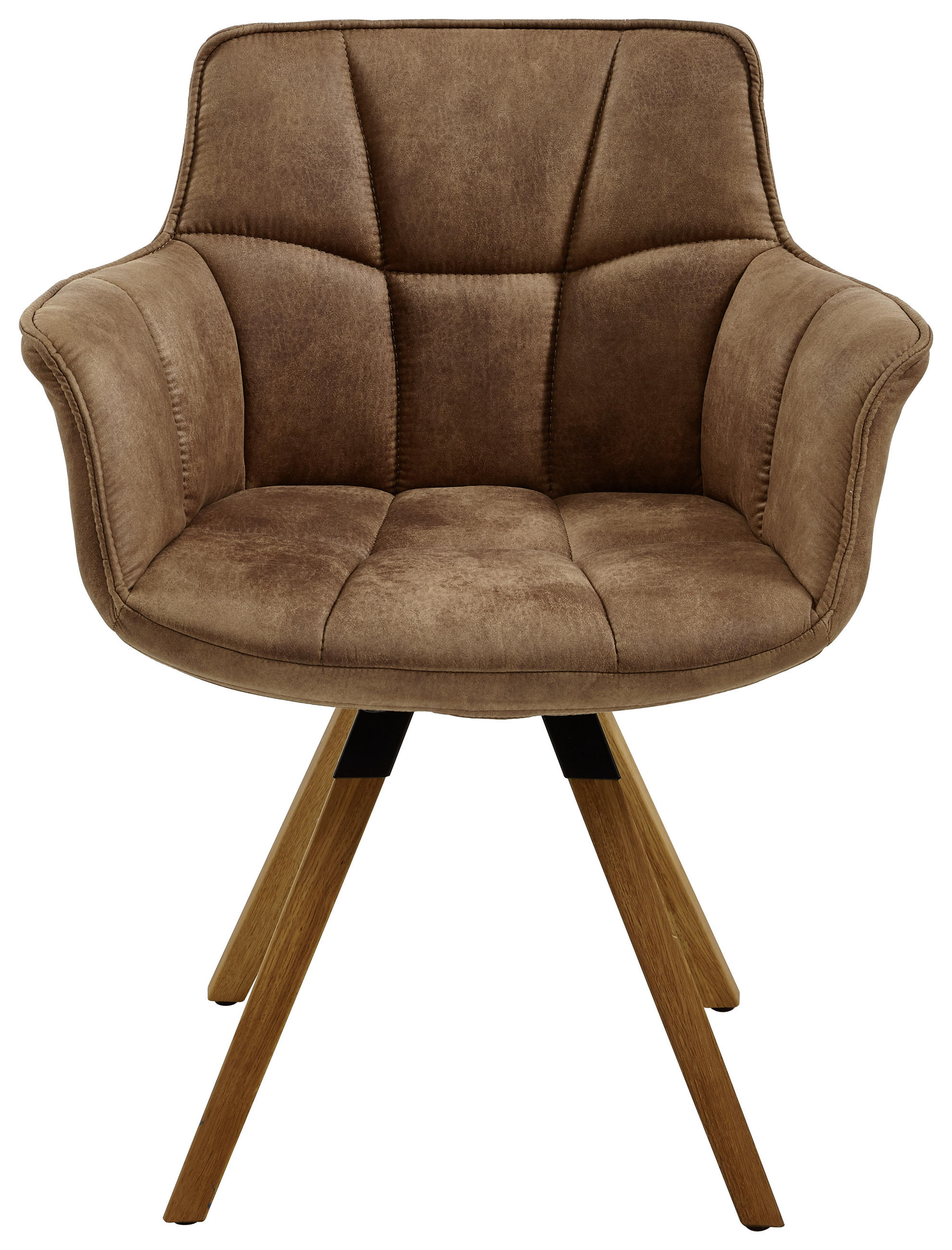 Thumbnail - Musterring Armlehnstuhl Tamina, Schlamm, Eiche, Textil, Eiche, massiv, eckig, 67x85x60 cm, Typenauswahl, Gestellauswahl,...