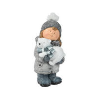 DEKOFIGUR KIND - Grau, LIFESTYLE, Stein (17,00/20,00/35,70cm)