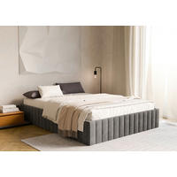 POLSTERBETT Bettkasten, Lattenrost 180/200 cm  in Anthrazit  - Anthrazit/Schwarz, Design, Holz/Textil (180/200cm) - Boxxx
