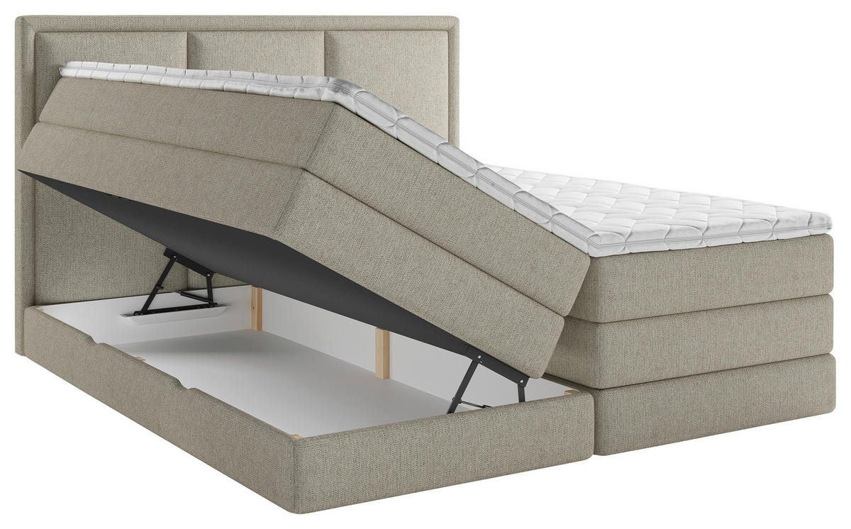 BOXSPRINGBETT 180/200 cm  in Schlammfarben  - Schlammfarben, Design, Kunststoff/Textil (180/200cm) - MID.YOU