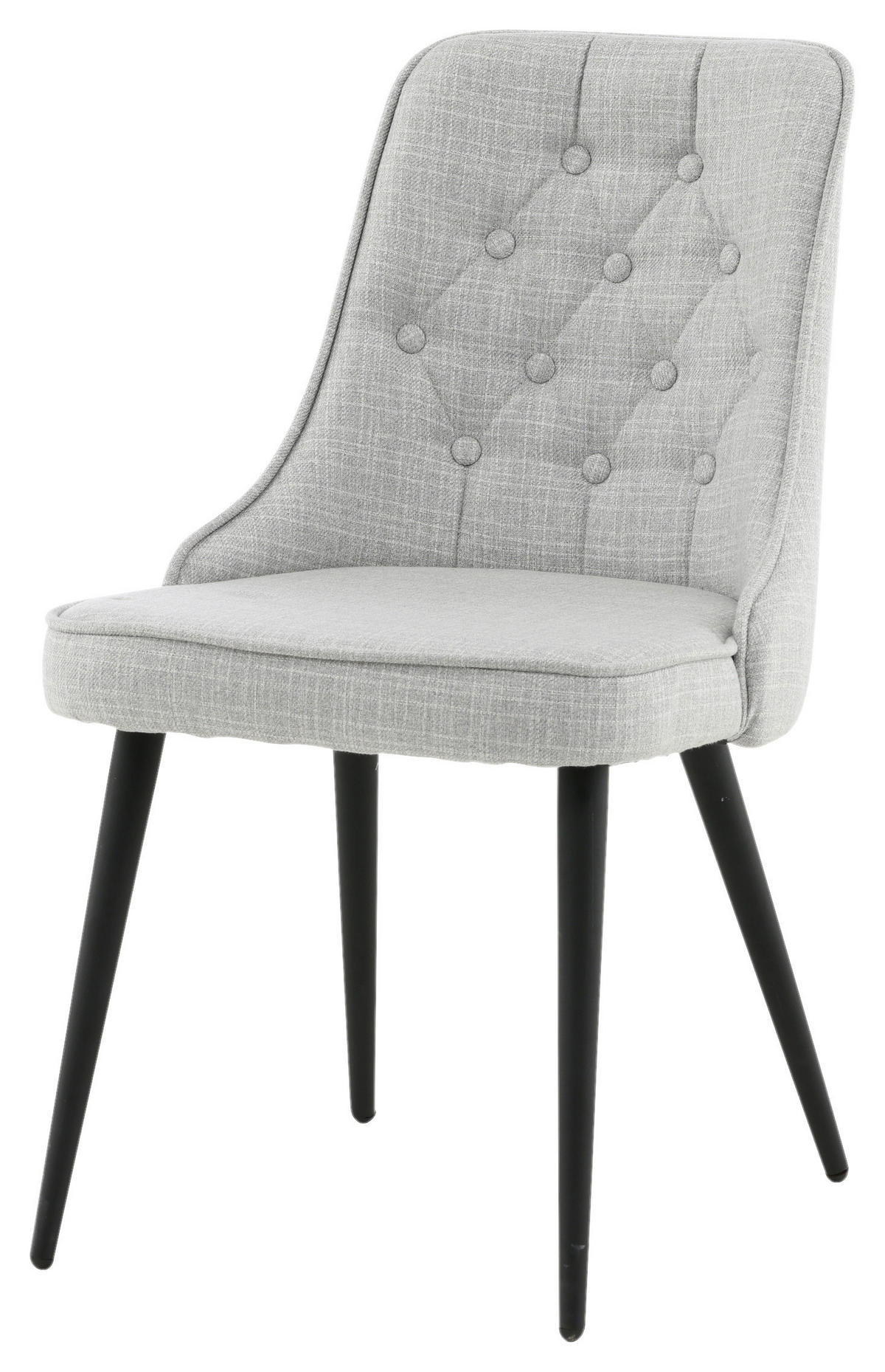STOLSET 2 styck stål flatväv  - ljusgrå/svart, Design, metall/textil (50/88,5/66cm) - Livetastic