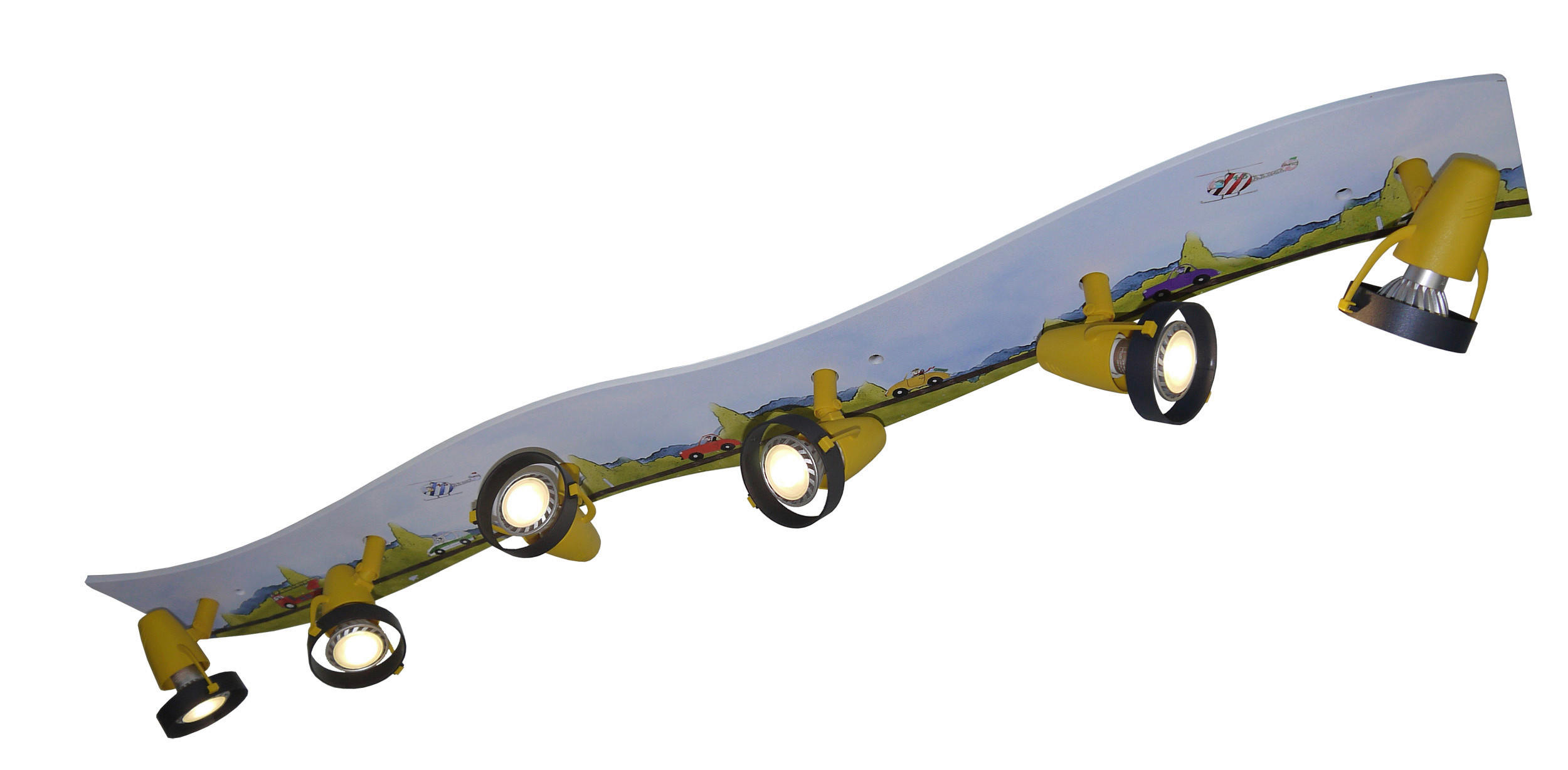 Kinderdeckenleuchte Autos L: 115 Cm, Drehbar