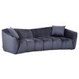 BIGSOFA Plüsch Dunkelgrau  - Dunkelgrau/Schwarz, KONVENTIONELL, Kunststoff/Textil (250/75/107cm) - Carryhome