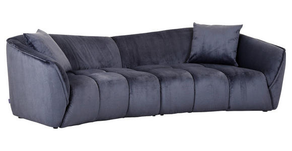 BIGSOFA Plüsch Dunkelgrau  - Dunkelgrau/Schwarz, KONVENTIONELL, Kunststoff/Textil (250/75/107cm) - Carryhome