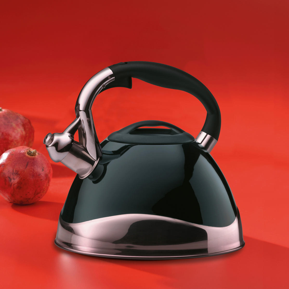 WASSERKESSEL Vitus  - Schwarz Hochglanz, KONVENTIONELL, Metall (22/21.5cm) - Kela