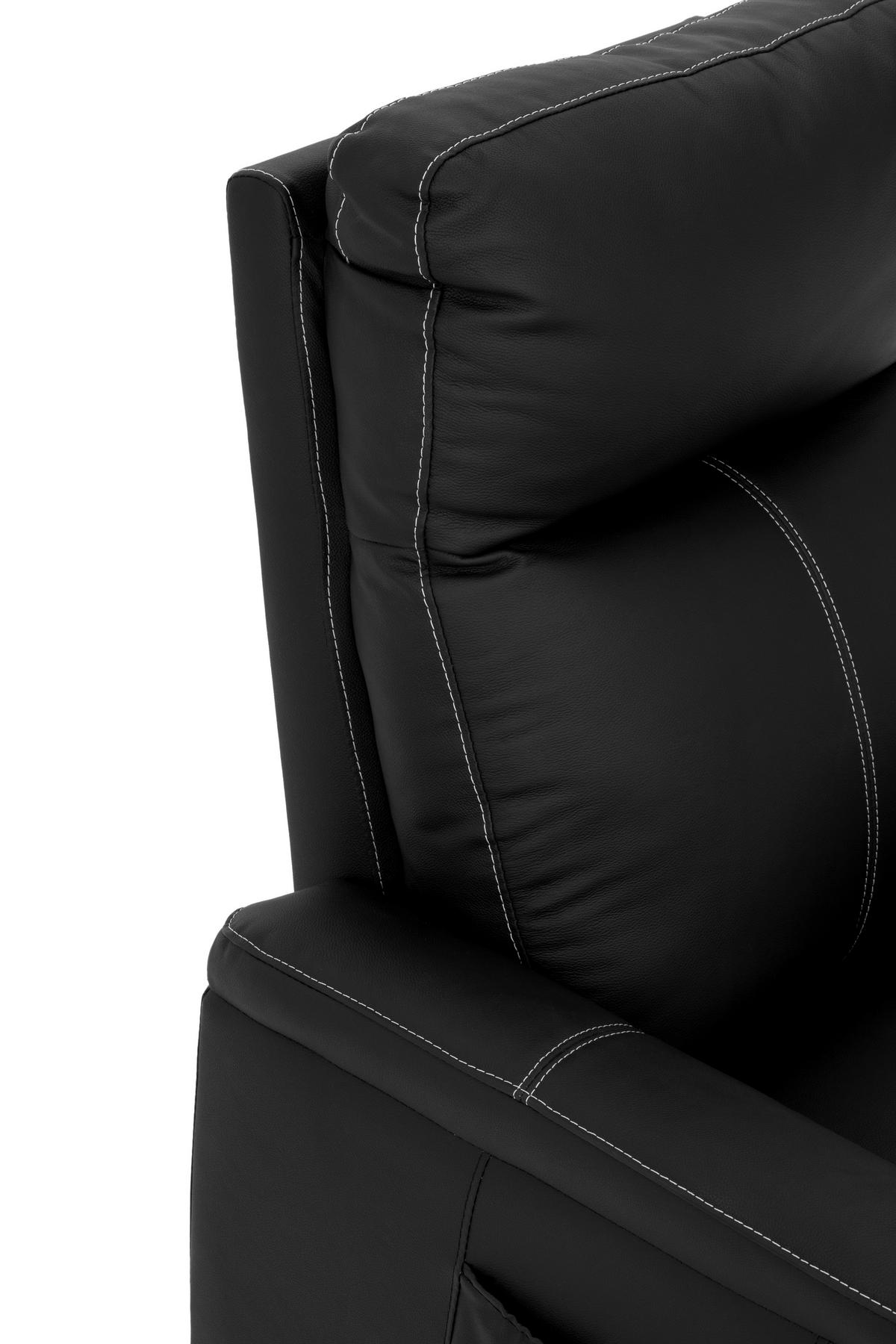 FERNSEHSESSEL in Lederlook Schwarz  - Weiss/Schwarz, Design, Leder/Kunststoff (78/108/91cm) - MID.YOU