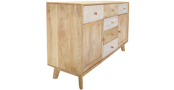 SIDEBOARD Kata  in 140/80/41 cm  - Naturfarben/Weiß, Design, Holz (140/80/41cm) - Landscape