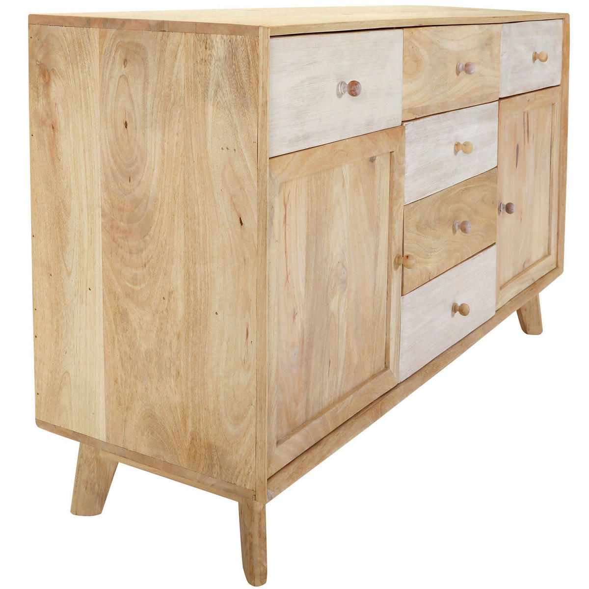 SIDEBOARD Kata  in 140/80/41 cm  - Naturfarben/Weiß, Design, Holz (140/80/41cm) - Landscape