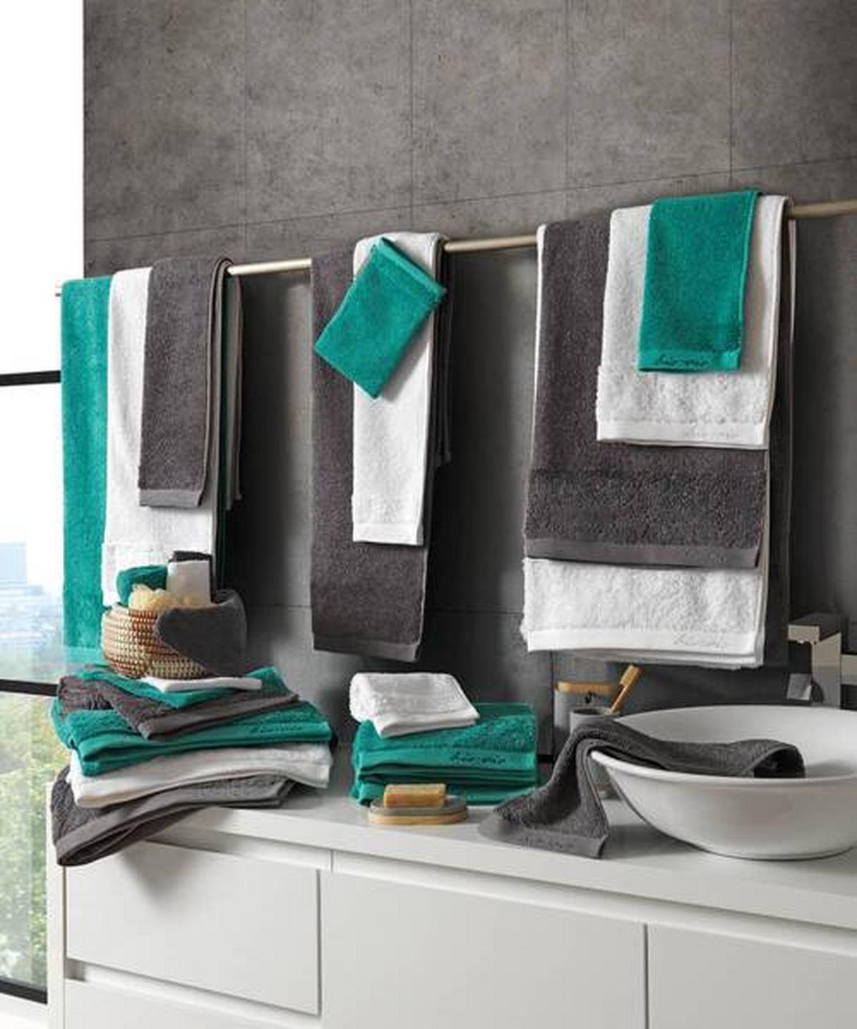 PROSOP DE BAIE 90/180 cm antracit  - antracit, Natur, textil (90/180cm) - Bio:Vio