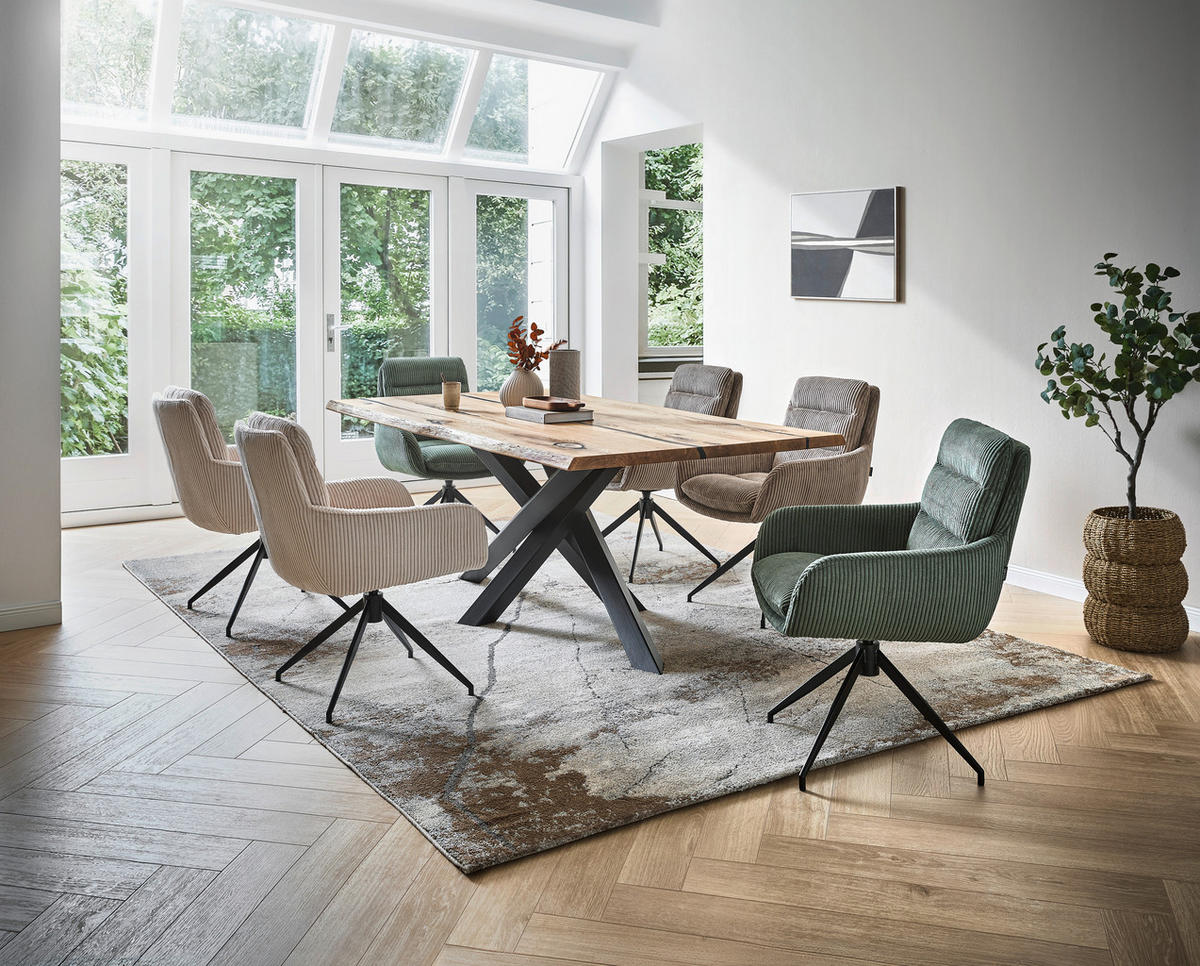 ARMLEHNSTUHL  in Eisen Cord  - Schwarz/Cappuccino, Design, Textil/Metall (68/86/65cm) - Novel