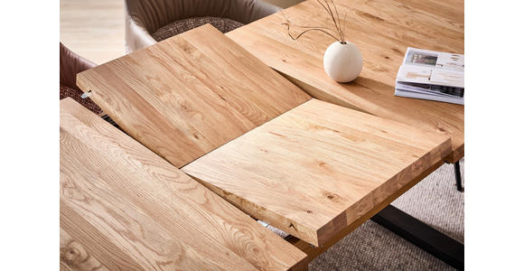 ESSTISCH Eiche Bianco rechteckig  ausziehbar  - Eiche Bianco/Schwarz, LIFESTYLE, Holz/Metall (190-240/95/75cm) - Linea Natura